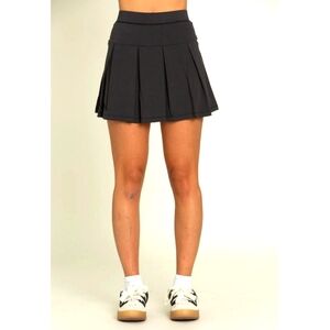 Gold Hinge Off-Black Wide Pleat Tennis Skirt sz L